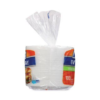 Soak Proof Tableware, Foam Plates, 8.88" dia, White, 100/Pack