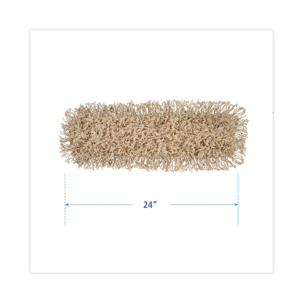 Industrial Dust Mop Head, Hygrade Cotton, 24w x 5d, White