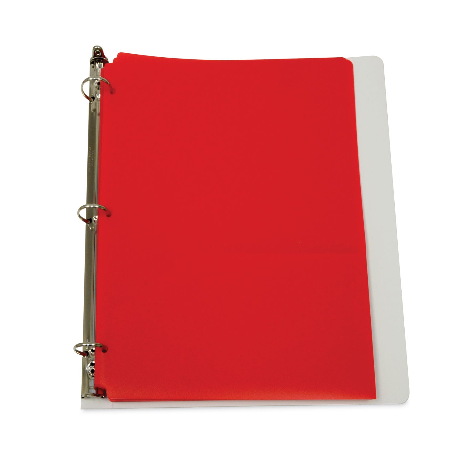 Two-Pocket Heavyweight Poly Portfolio Folder, 3-Hole Punch, 11 x 8.5, Red, 25/Box - 