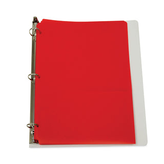 Two-Pocket Heavyweight Poly Portfolio Folder, 3-Hole Punch, 11 x 8.5, Red, 25/Box - 