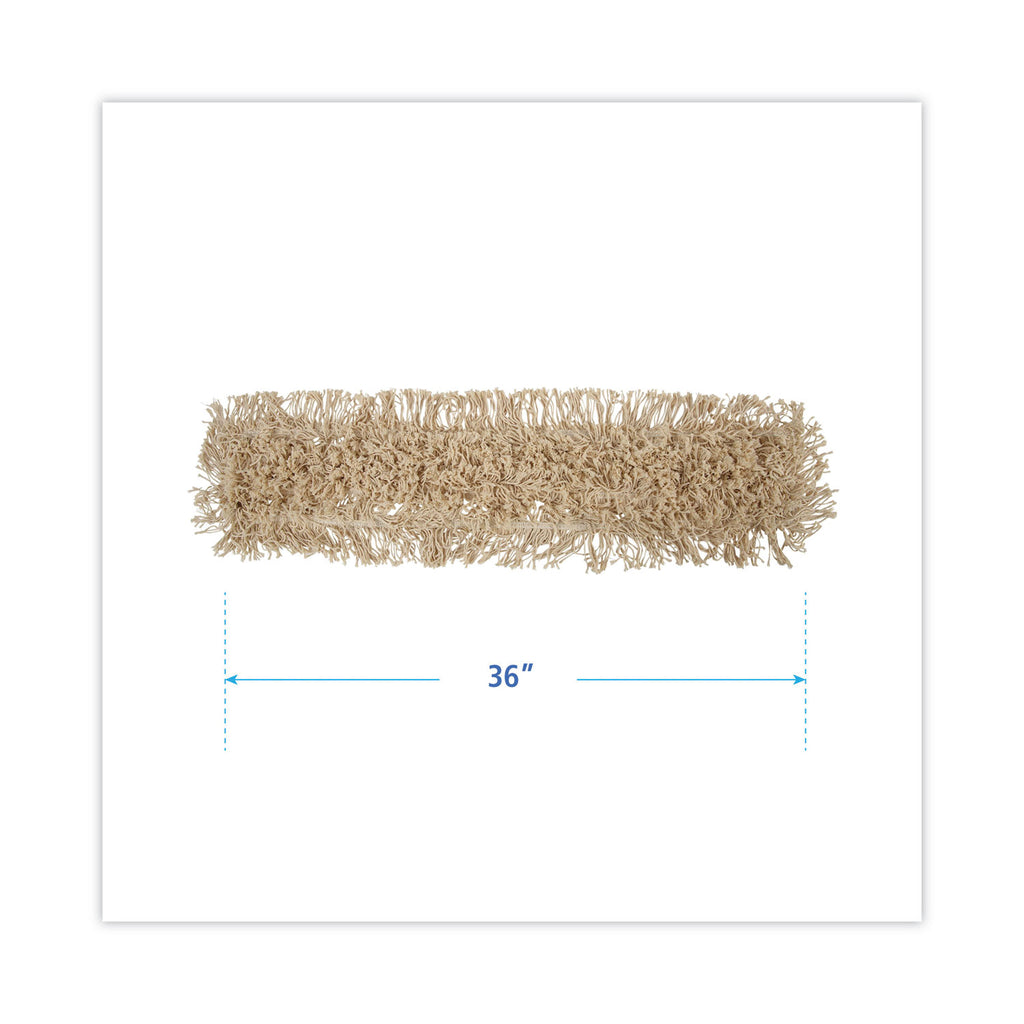 Industrial Dust Mop Head, Washable, Hygrade Cotton, 36w x 5d, White