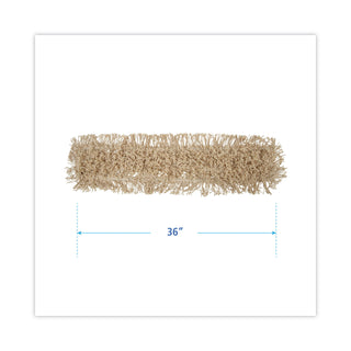 Industrial Dust Mop Head, Washable, Hygrade Cotton, 36w x 5d, White