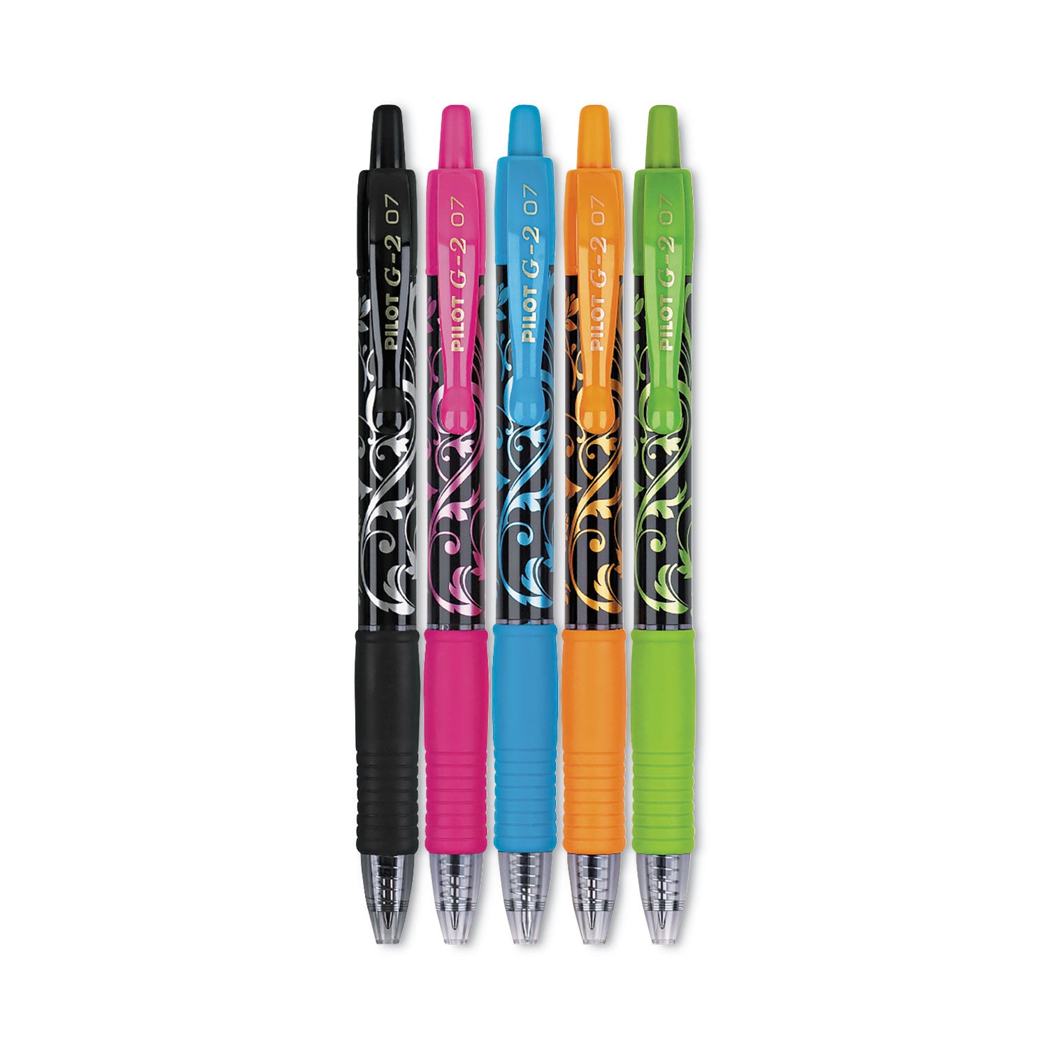 G2 Fashion Premium Gel Pen, Retractable, Fine 0.7 mm, Assorted Ink and Barrel Colors, 5/Pack - 