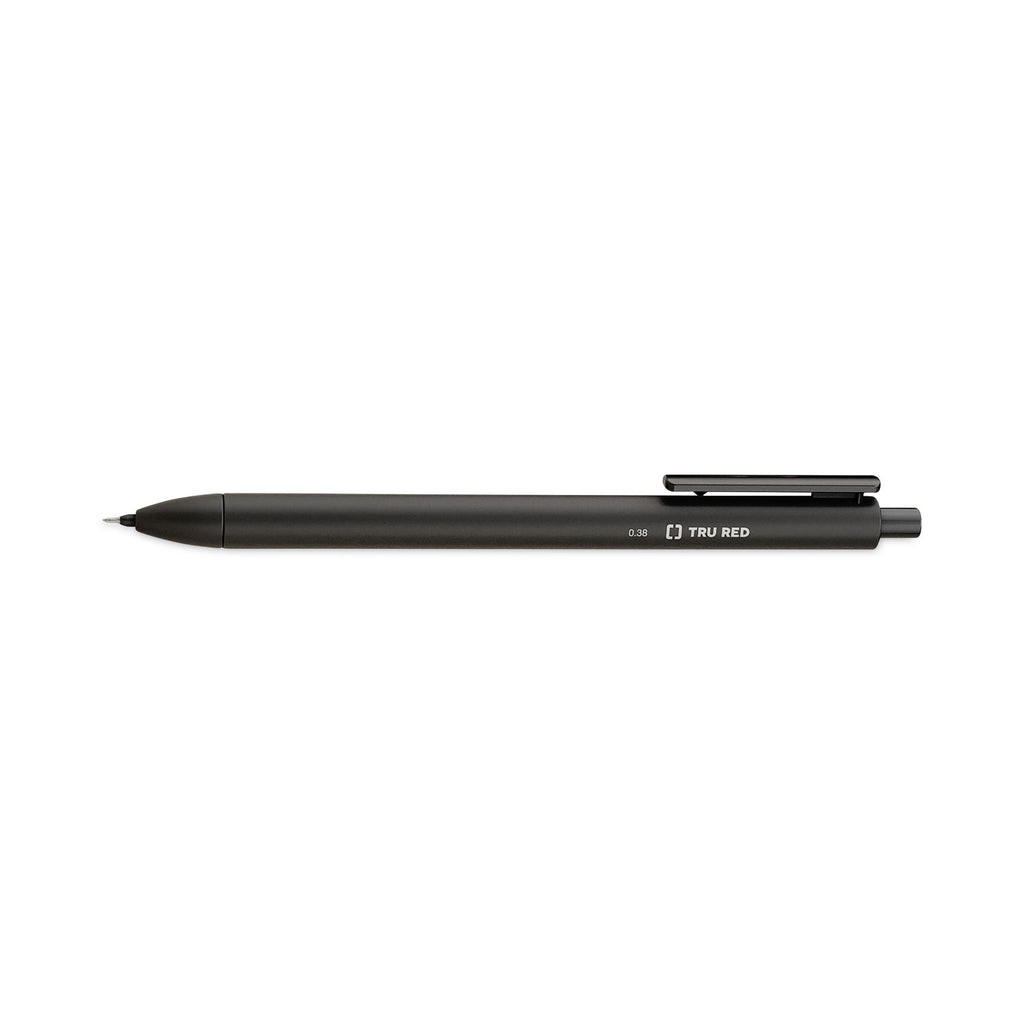 Quick Dry Gel Pen, Retractable, Extra-Fine 0.38 mm, Black Ink, Black Barrel, 5/Pack