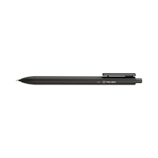 Quick Dry Gel Pen, Retractable, Extra-Fine 0.38 mm, Black Ink, Black Barrel, 5/Pack