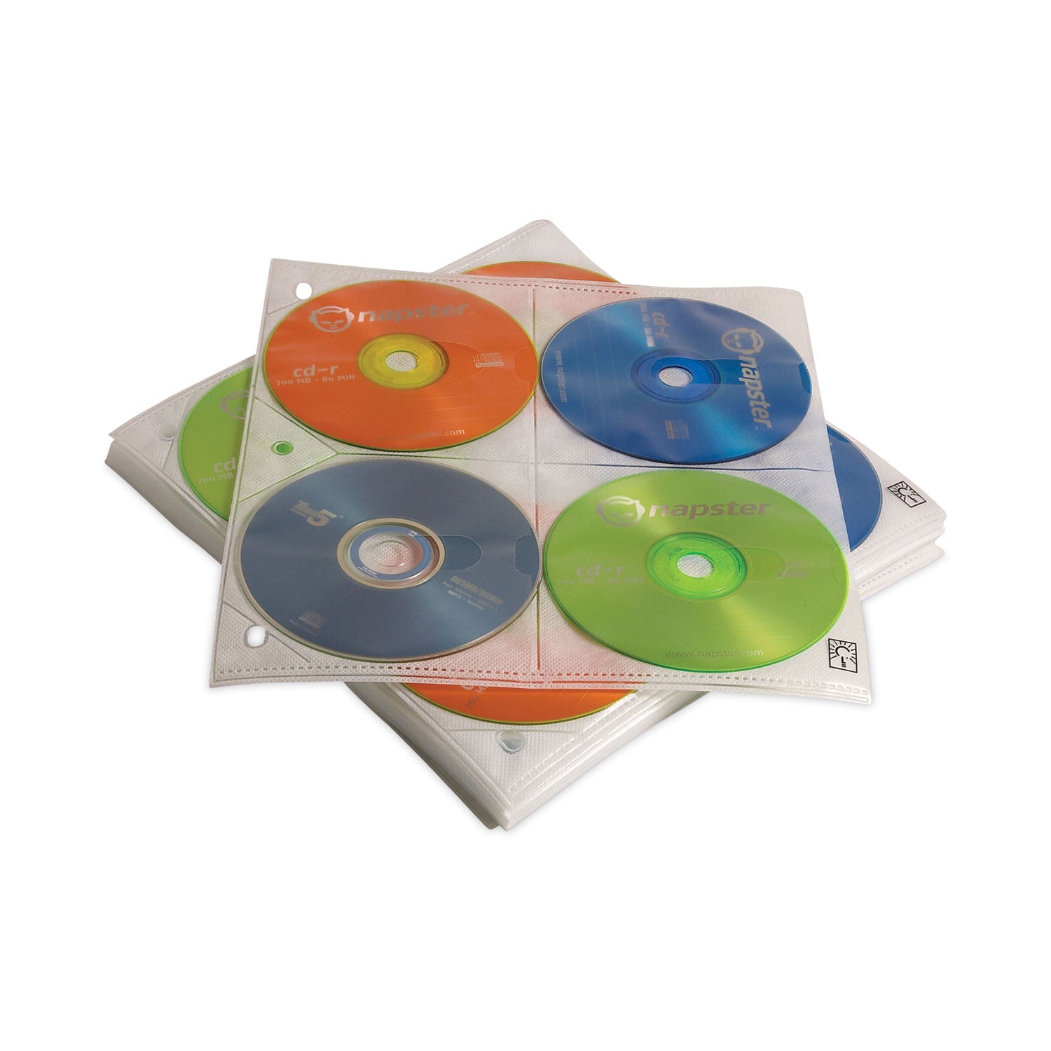 two-sided-cd-storage-sleeves-for-ring-binder-8-disc-capacity-clear-25-sleeves_clg3200366 - 1