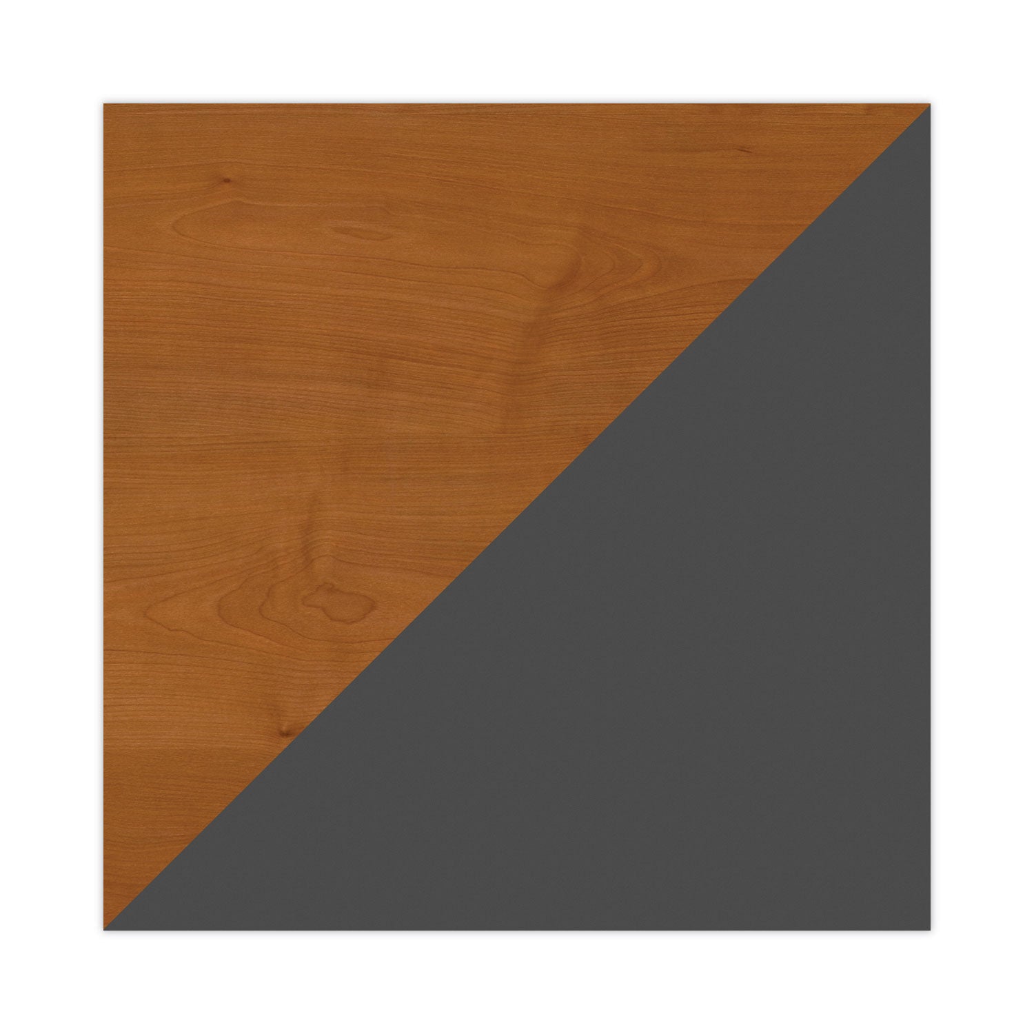 Series C Collection Bow Front Desk, 71.13" x 36.13" x 29.88", Natural Cherry/Graphite Gray - 