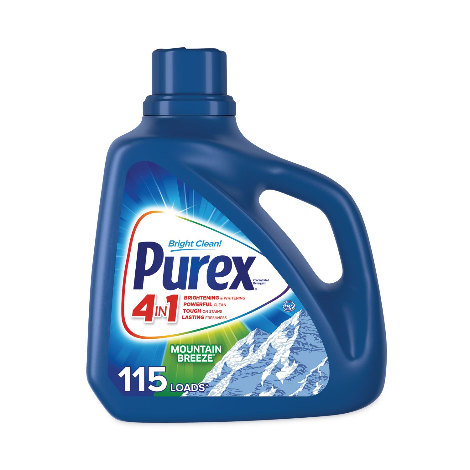 Liquid Laundry Detergent, Mountain Breeze, 150 oz Bottle, 4/Carton - 