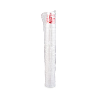 Horizon Hot/Cold Foam Drinking Cups, 16 oz, Printed, Cranberry/White, 25/Bag, 40 Bags/Carton