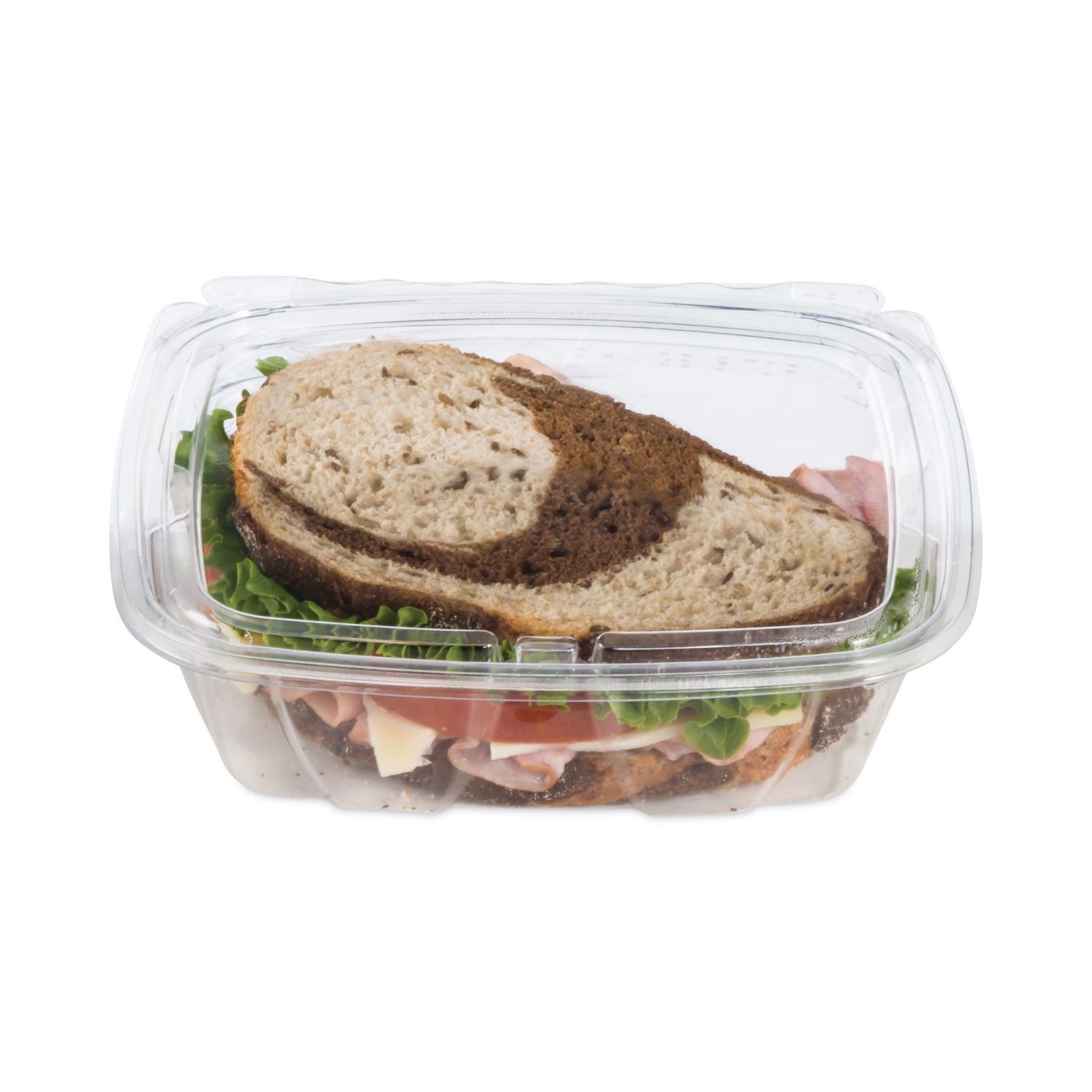 ClearPac SafeSeal rPET Tamper-Resistant Container, ProPlanet Seal, Flat Lid, 24oz, 6.4 x 1.9 x 7.1, Clear, 100/Bag, 2 Bags/CT