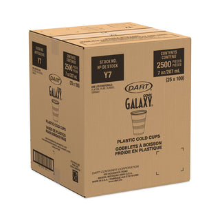 High-Impact Polystyrene Cold Cups, 7 oz, Translucent, 100 Cups/Sleeve, 25 Sleeves/Carton
