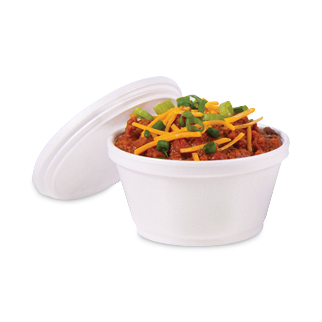 Foam Container, Extra Squat, 8 oz, White, 1,000/Carton - 