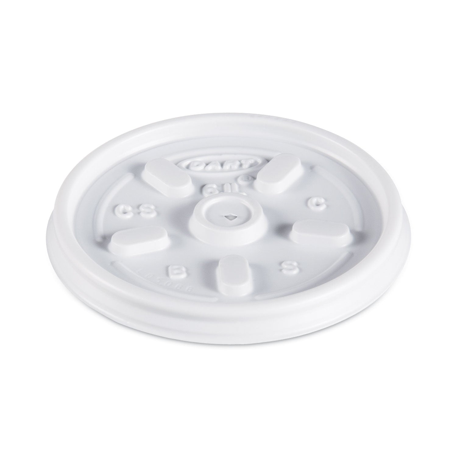 Plastic Lids for Foam Containers, Vented, Fits 3.5-6 oz, White, 100/Pack, 10 Packs/Carton - 