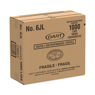 Plastic Lids for Foam Containers, Vented, Fits 3.5-6 oz, White, 100/Pack, 10 Packs/Carton