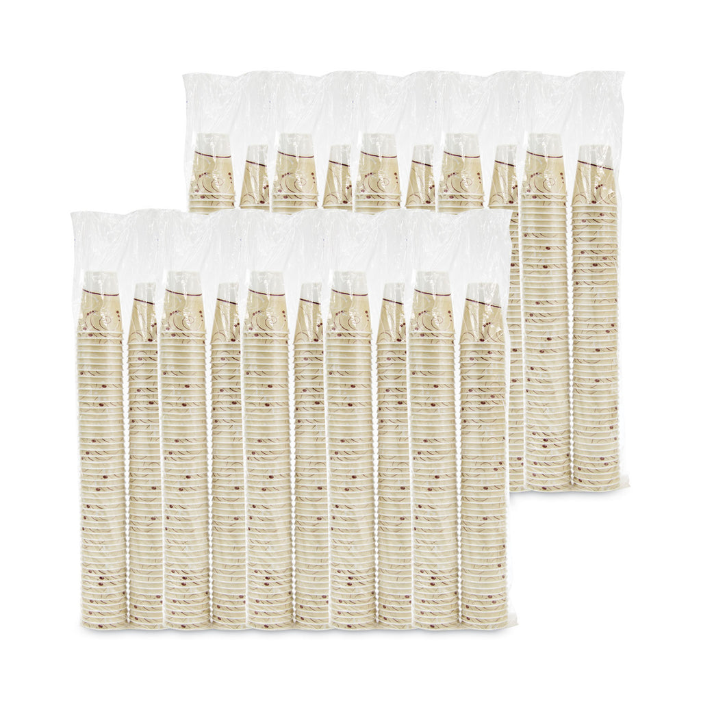 Trophy Plus Dual Temperature Insulated Cups in Symphony Design, 12 oz, Beige, 1,000/Carton - 