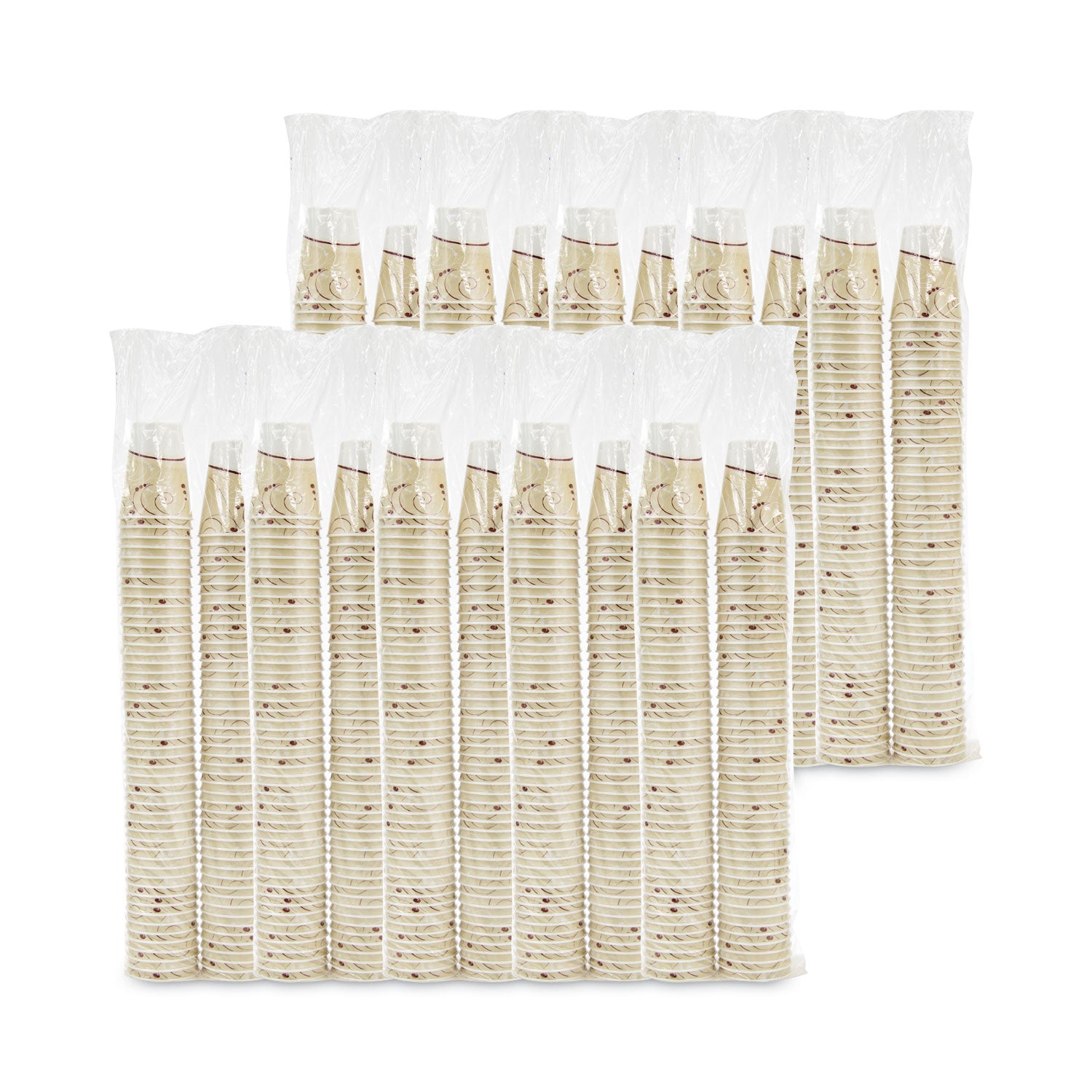 Trophy Plus Dual Temperature Insulated Cups in Symphony Design, 12 oz, Beige, 1,000/Carton - 
