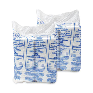 Foam Hinged Lid Container, 3-Compartment, 8 oz, 9 x 9.4 x 3, White, 200/Carton