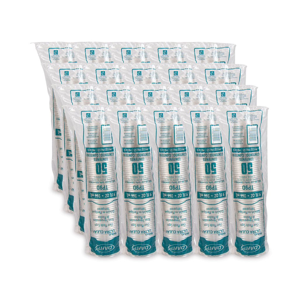 Ultra Clear PET Cups, 9 oz, Tall, 50/Bag, 20 Bags/Carton