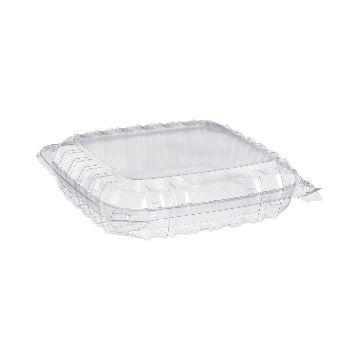 ClearSeal Hinged-Lid Plastic Containers, 8.31 x 8.31 x 2, Clear, Plastic, 125/Bag, 2 Bags/Carton - 
