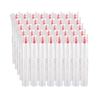 Horizon Hot/Cold Foam Drinking Cups, 16 oz, Printed, Cranberry/White, 25/Bag, 40 Bags/Carton