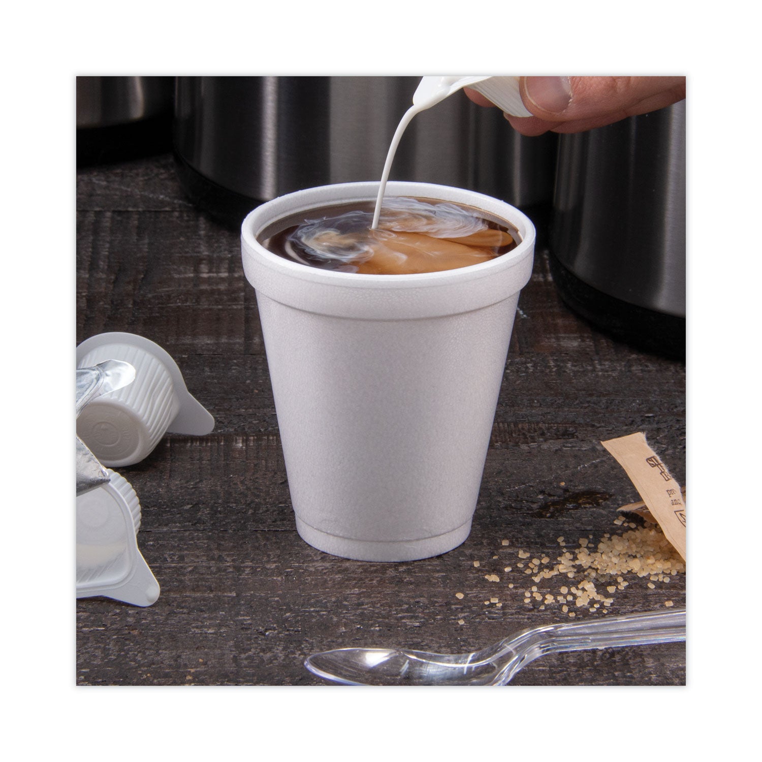 Foam Drink Cups, 8 oz, White, 25/Pack
