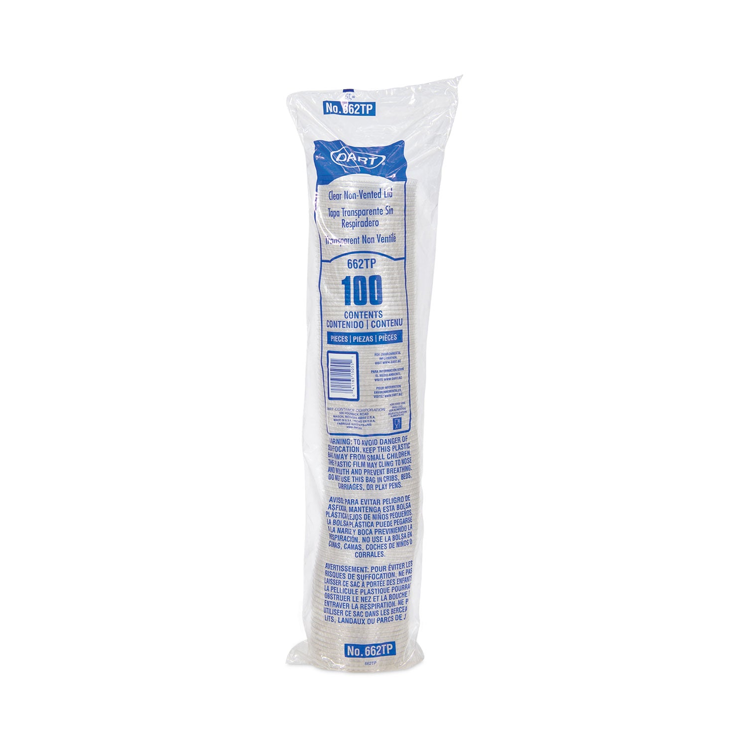 Non-Vented Cup Lids, Fits 9 oz to 22 oz Cups, Clear, 1,000/Carton