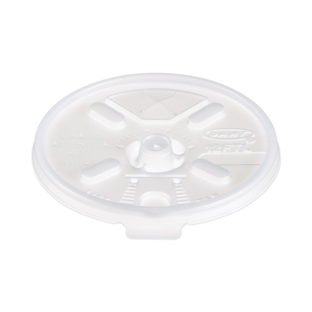 Lift n' Lock Plastic Hot Cup Lids, With Straw Slot, Fits 10 oz to 14 oz Cups, Translucent, 100/Sleeve, 10 Sleeves/Carton