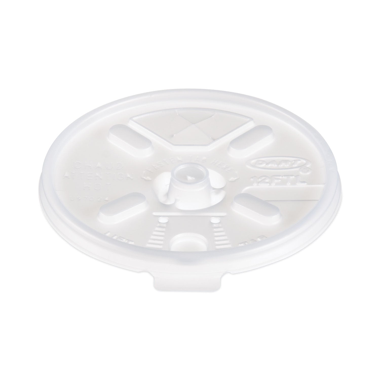 Lift n' Lock Plastic Hot Cup Lids, With Straw Slot, Fits 10 oz to 14 oz Cups, Translucent, 100/Sleeve, 10 Sleeves/Carton