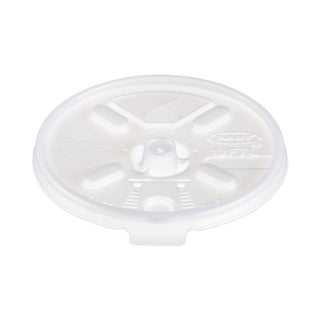 Lift n' Lock Plastic Hot Cup Lids, With Straw Slot, Fits 10 oz to 14 oz Cups, Translucent, 100/Sleeve, 10 Sleeves/Carton