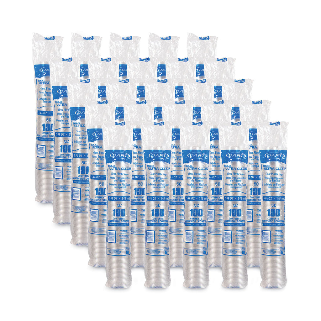 Ultra Clear Cups, 5 oz, PET, 100/Bag, 25 Bags/Carton