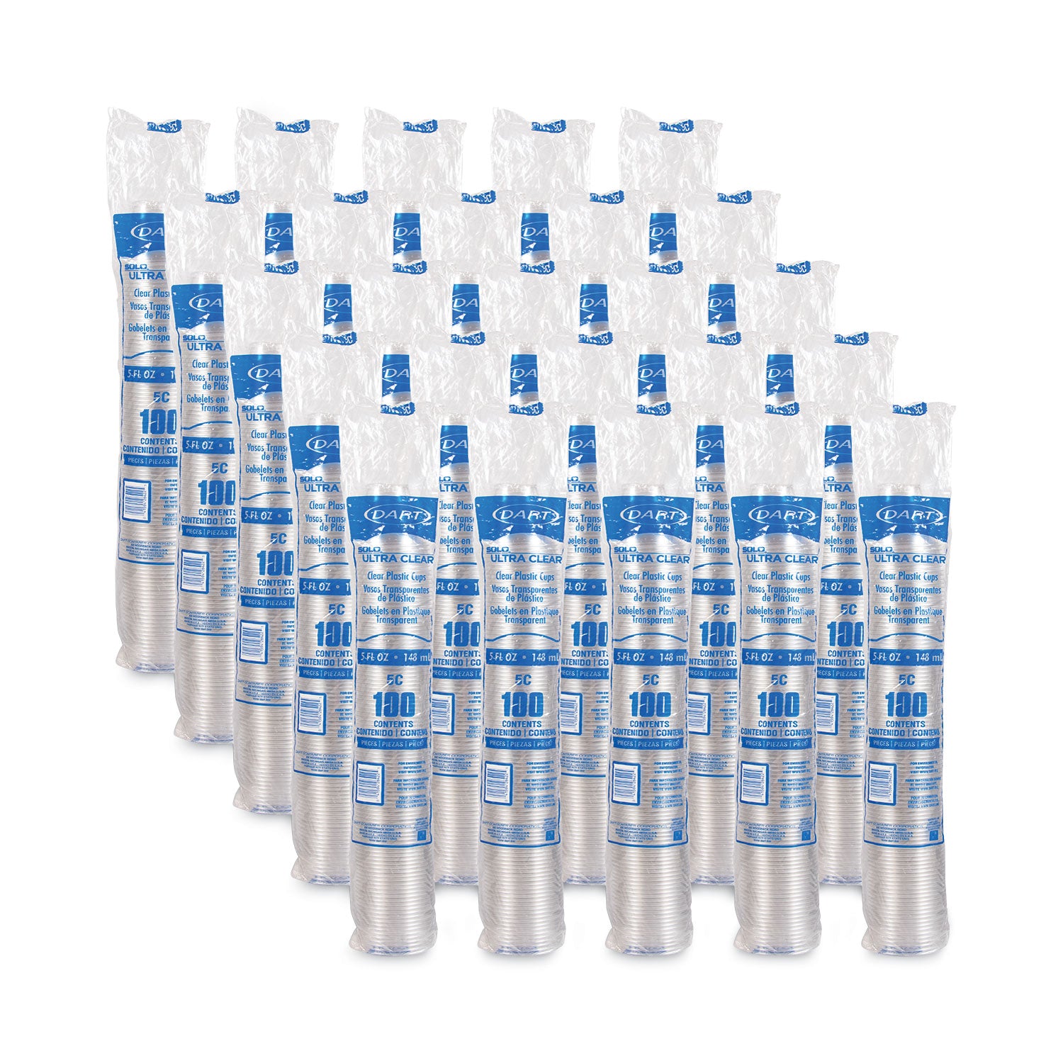 Ultra Clear Cups, 5 oz, PET, 100/Bag, 25 Bags/Carton