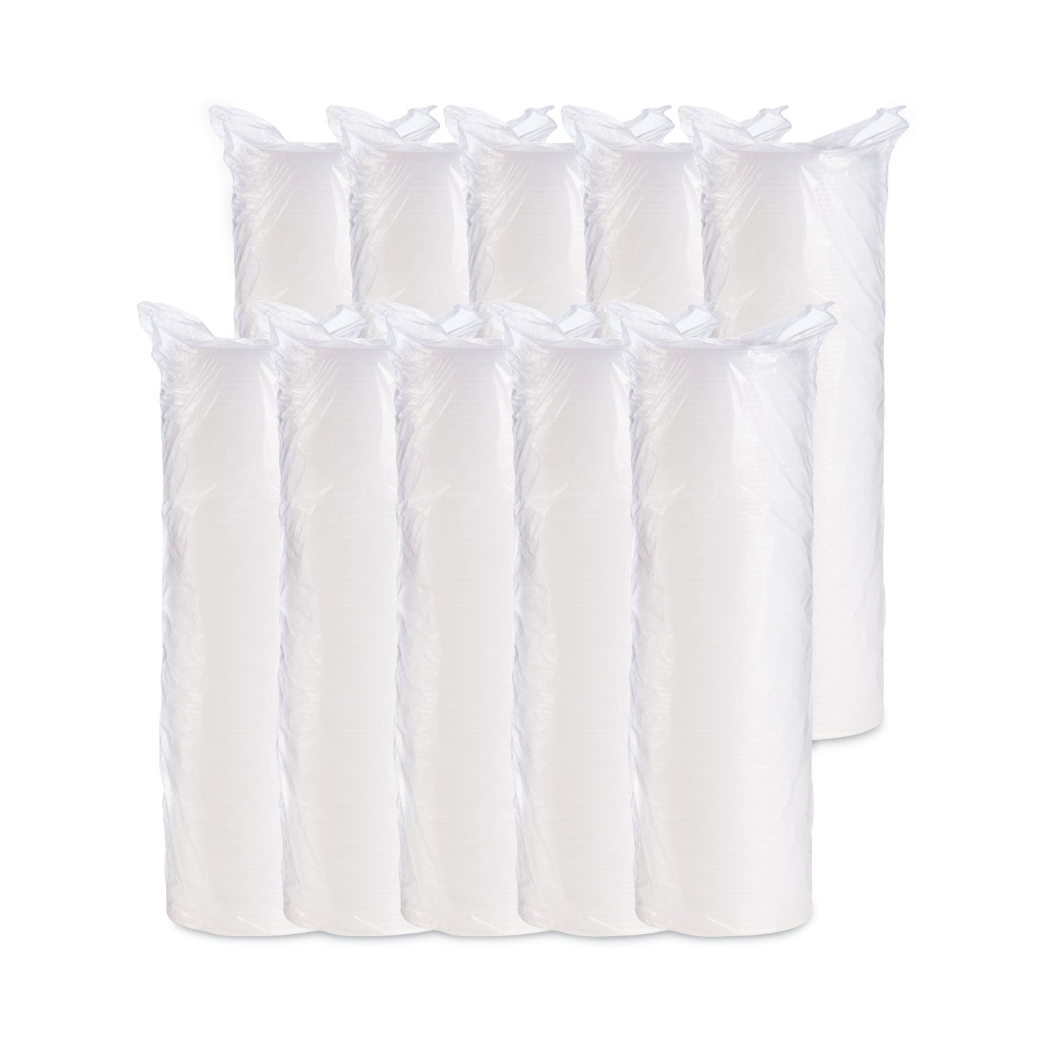 Plastic Lids for Foam Cups, Bowls and Containers, Flat, Vented, Fits 6-32 oz, Translucent, 100/Pack, 10 Packs/Carton