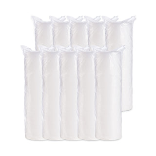 Plastic Lids for Foam Cups, Bowls and Containers, Flat, Vented, Fits 6-32 oz, Translucent, 100/Pack, 10 Packs/Carton