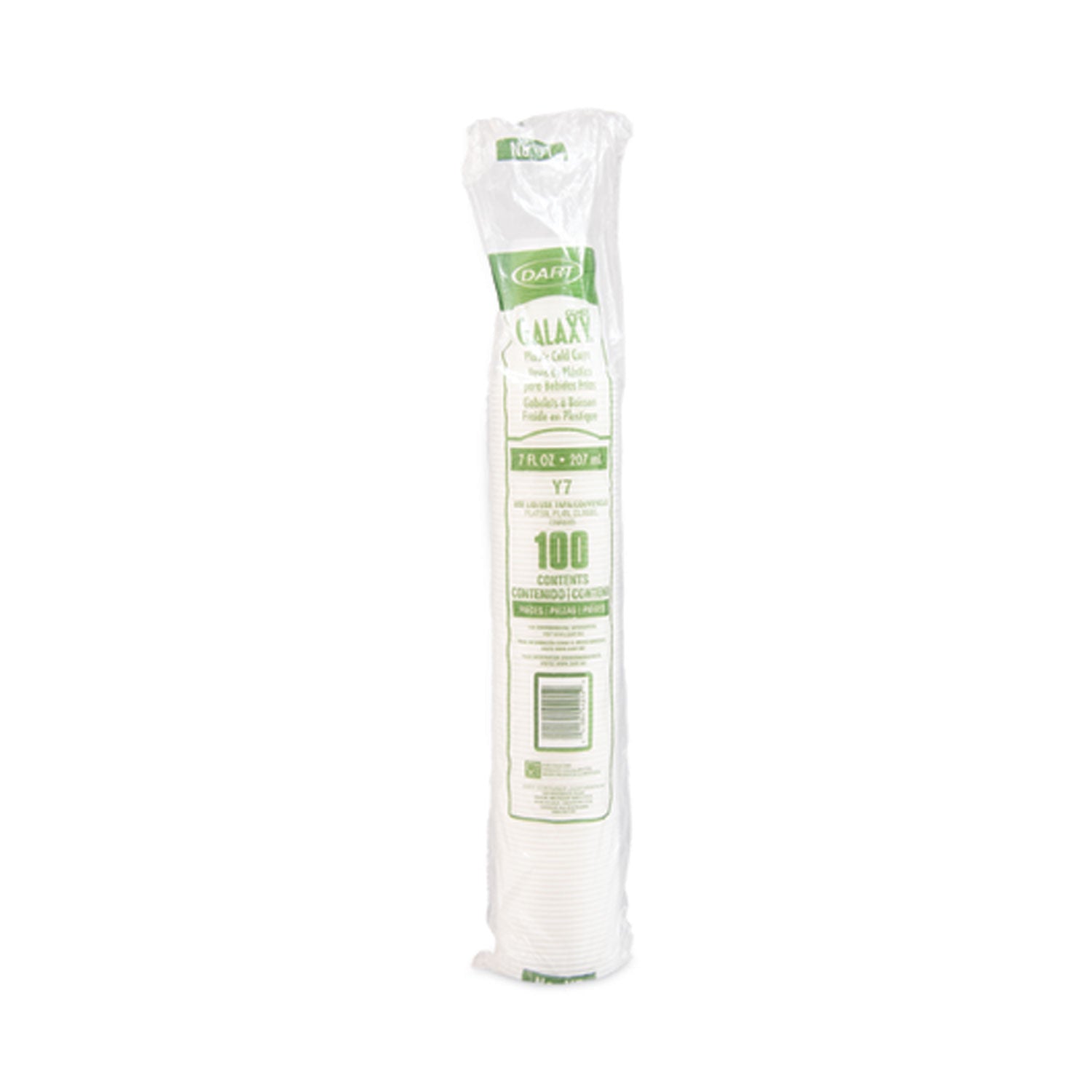 High-Impact Polystyrene Cold Cups, 7 oz, Translucent, 100 Cups/Sleeve, 25 Sleeves/Carton