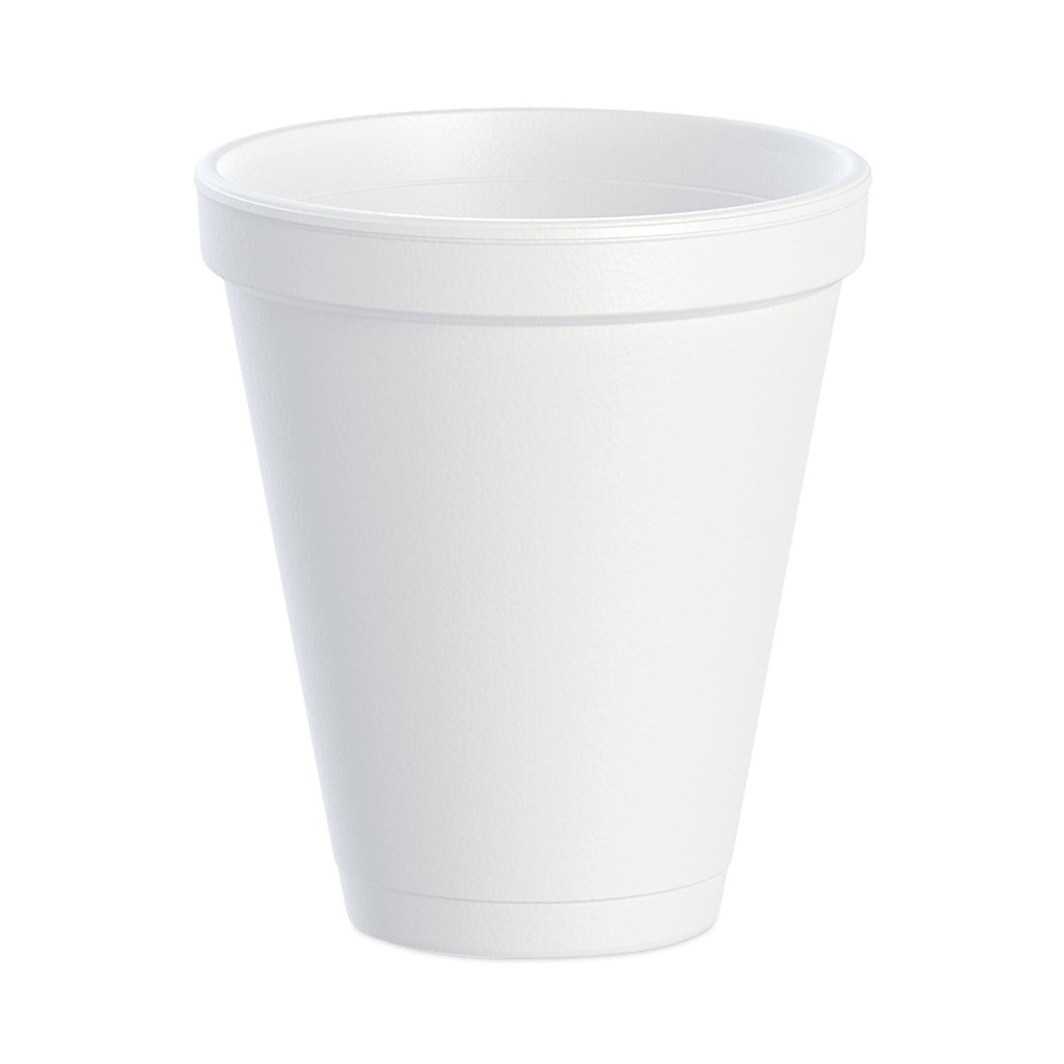 Foam Drink Cups, 12 oz, Squat, White, 1,000/Carton - 