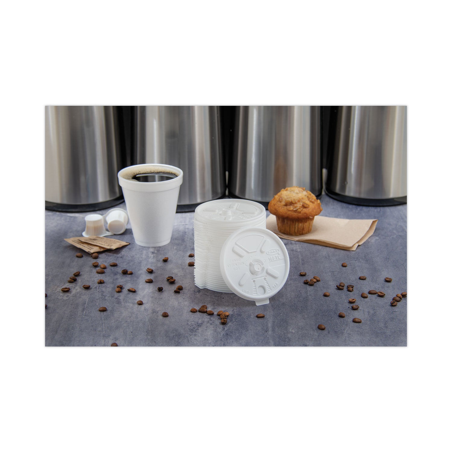 Lift n' Lock Plastic Hot Cup Lids, Fits 12 oz to 24 oz Cups, Translucent, 1,000/Carton - 