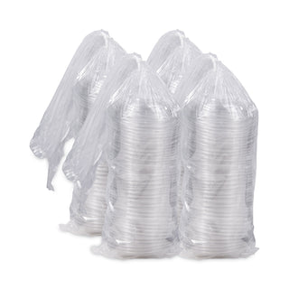 PresentaBowls Clear Dome Lids, 7.3 Diameter x 1.1 h, Clear, Plastic, 63 Lids/Bag, 4 Bags/Carton