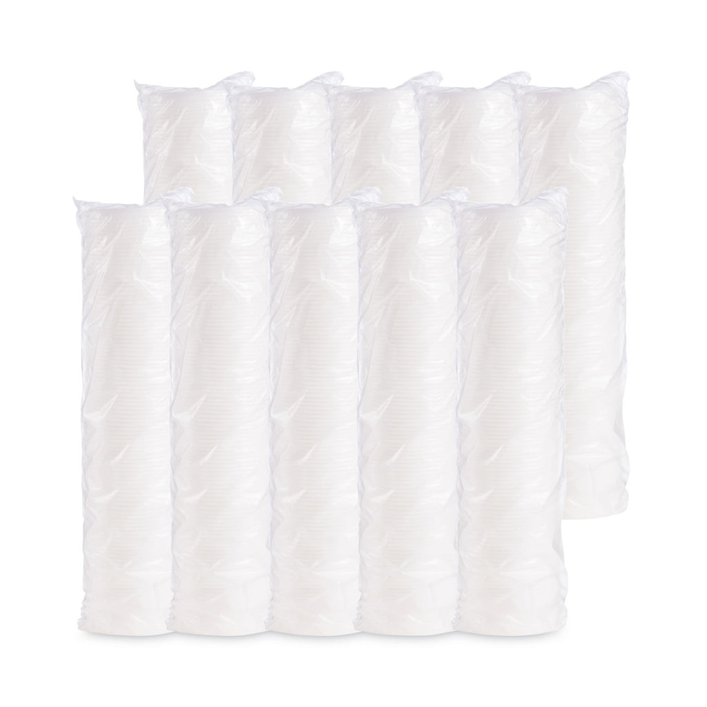 Plastic Lids for Foam Containers, Vented, Fits 3.5-6 oz, White, 100/Pack, 10 Packs/Carton