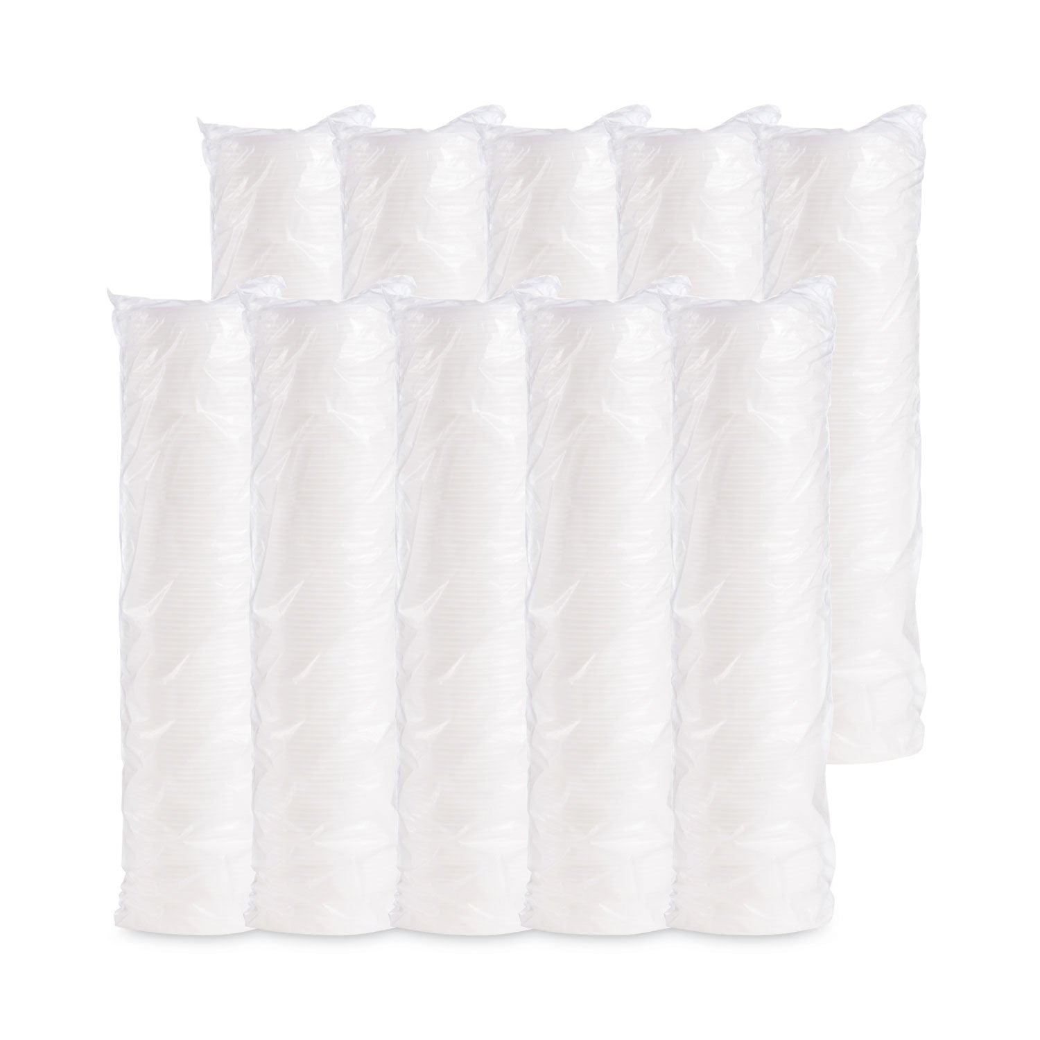 Plastic Lids for Foam Containers, Vented, Fits 3.5-6 oz, White, 100/Pack, 10 Packs/Carton