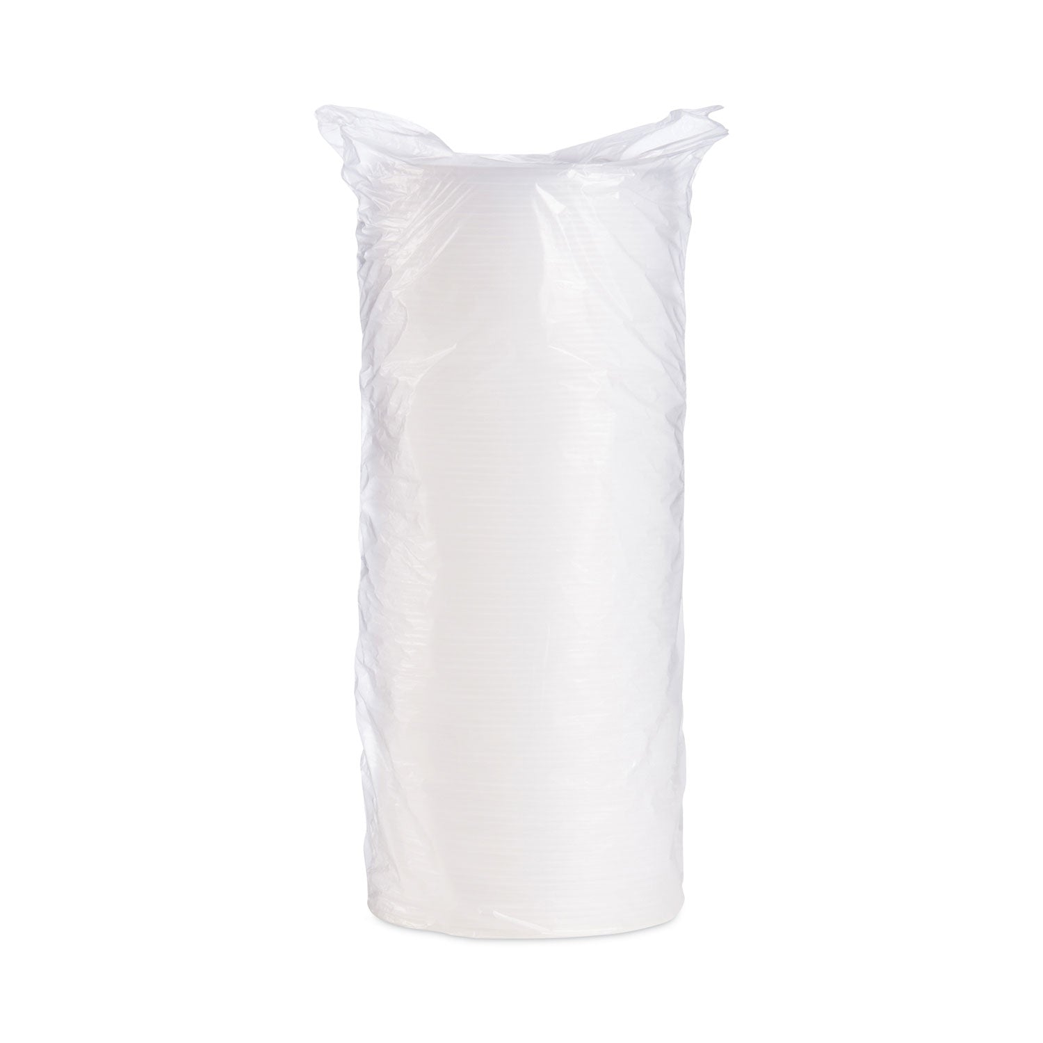 Plastic Lids for Foam Cups, Bowls and Containers, Flat, Vented, Fits 6-32 oz, Translucent, 100/Pack, 10 Packs/Carton