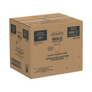 Ultra Clear Cups, 7 oz, PET, 50/Bag, 20 Bags/Carton