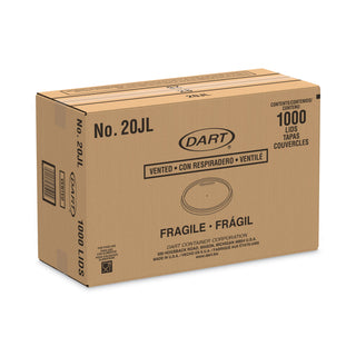 Plastic Lids for Foam Cups, Bowls and Containers, Flat, Vented, Fits 6-32 oz, Translucent, 100/Pack, 10 Packs/Carton