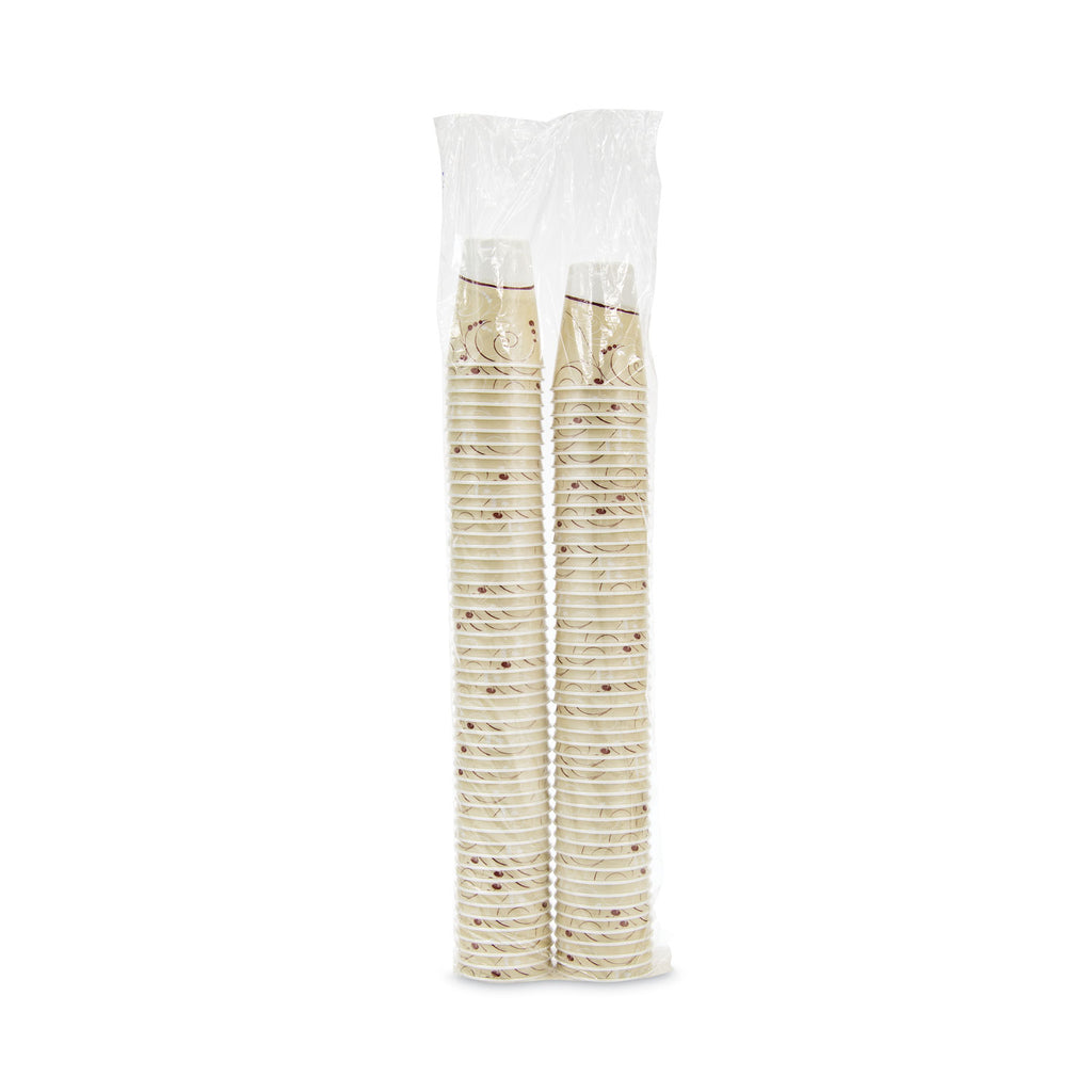 Trophy Plus Dual Temperature Insulated Cups in Symphony Design, 12 oz, Beige, 1,000/Carton - 