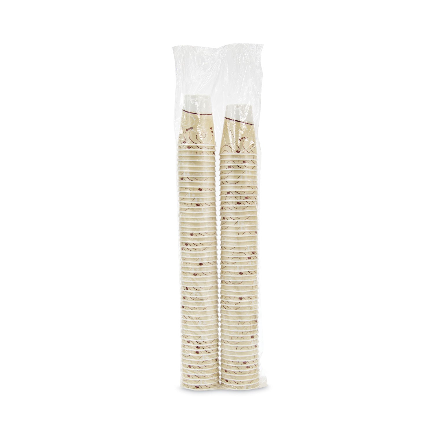 Trophy Plus Dual Temperature Insulated Cups in Symphony Design, 12 oz, Beige, 1,000/Carton - 