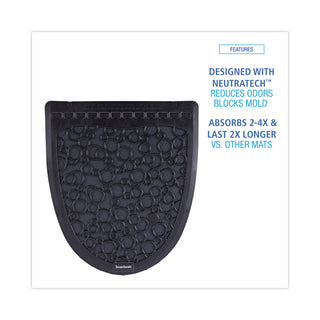 Urinal Mat 2.0, Rubber, 17.5 x 20, Black/Black, 6/Carton
