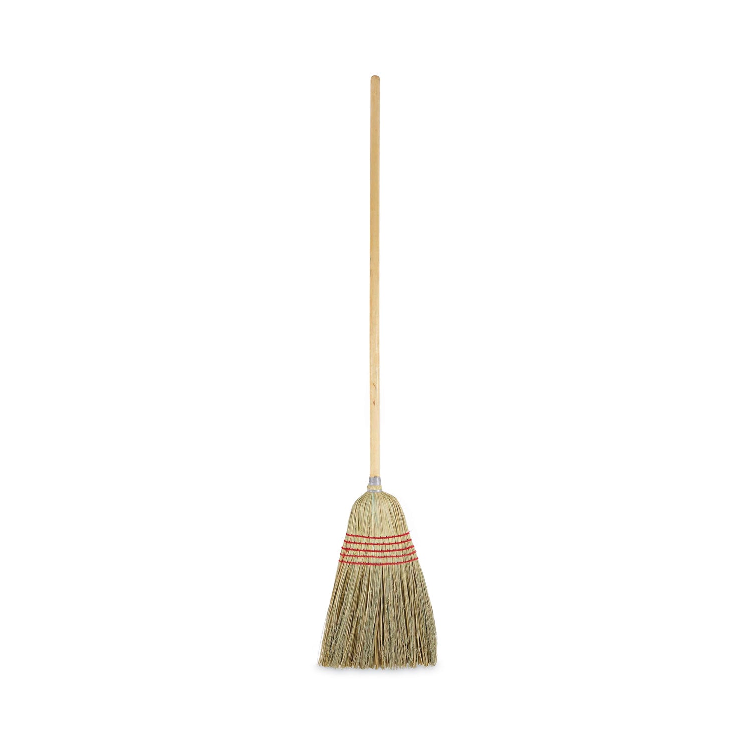 Parlor Broom, Yucca/Corn Fiber Bristles, 55.5" Overall Length, Natural - 