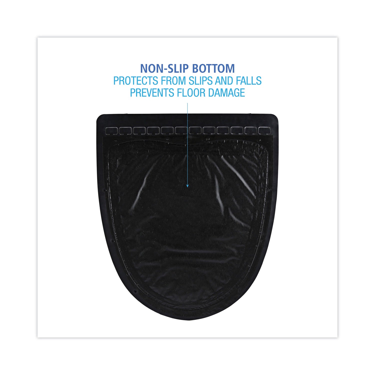 Urinal Mat 2.0, Rubber, 17.5 x 20, Black/Black, 6/Carton