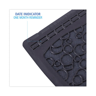 Urinal Mat 2.0, Rubber, 17.5 x 20, Black/Black, 6/Carton