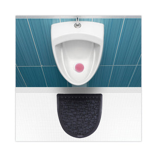 Urinal Mat 2.0, Rubber, 17.5 x 20, Black/Black, 6/Carton