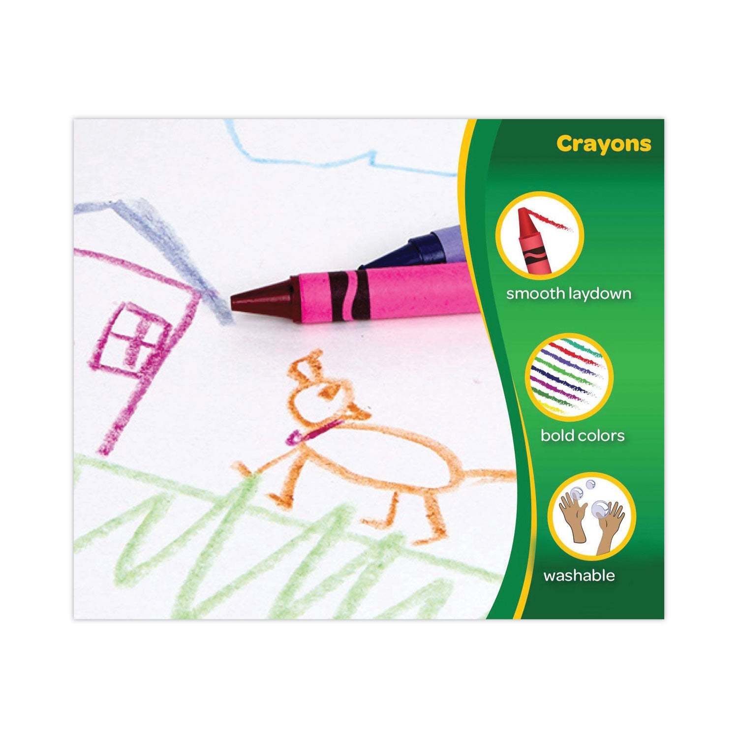 Classic Color Crayons, Peggable Retail Pack, 16 Colors/Pack - 